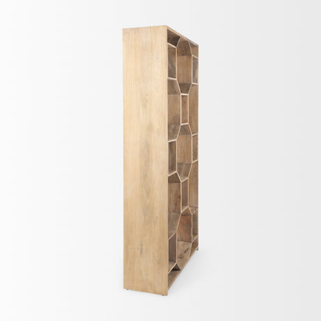 Traro 47.75L x 16.0W x 92.0H Blonde Wooden Compartment Shelving Unit from Mercana - Luna Furniture