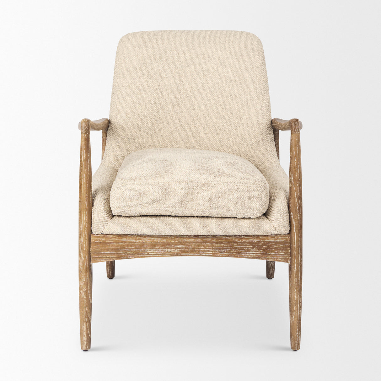Westan Cream Boucle Fabric W/Light Brown Wood Accent Chair from Mercana - Luna Furniture
