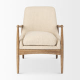 Westan Cream Boucle Fabric W/Light Brown Wood Accent Chair from Mercana - Luna Furniture