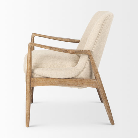 Westan Cream Boucle Fabric W/Light Brown Wood Accent Chair from Mercana - Luna Furniture