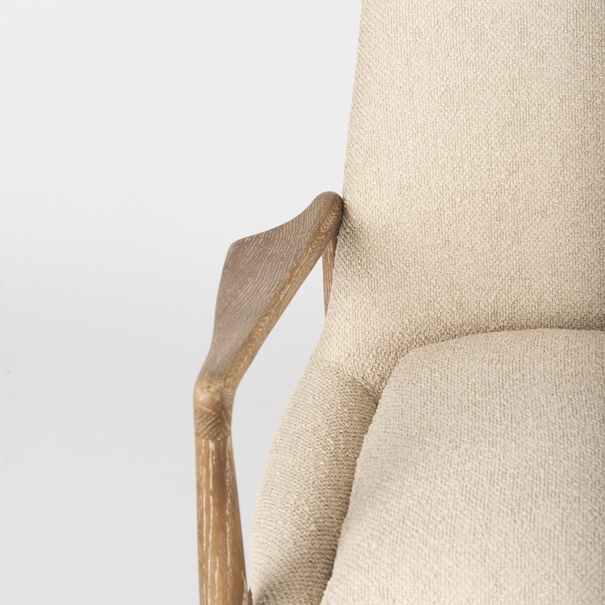 Westan Cream Boucle Fabric W/Light Brown Wood Accent Chair from Mercana - Luna Furniture