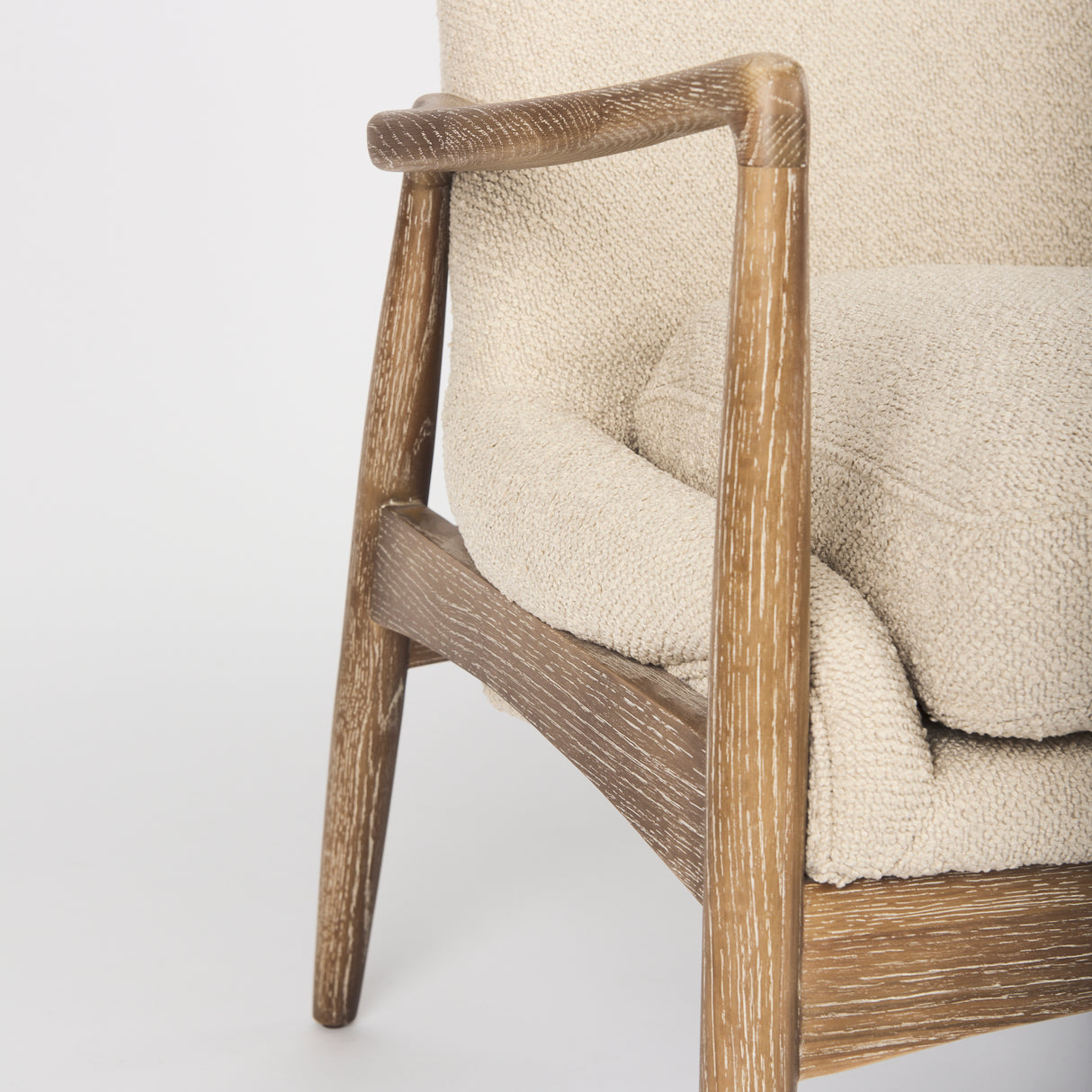 Westan Cream Boucle Fabric W/Light Brown Wood Accent Chair from Mercana - Luna Furniture