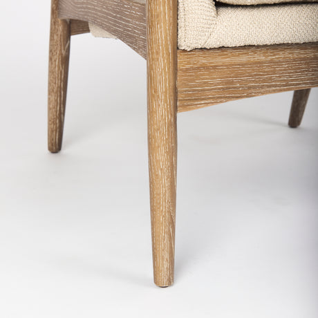 Westan Cream Boucle Fabric W/Light Brown Wood Accent Chair from Mercana - Luna Furniture