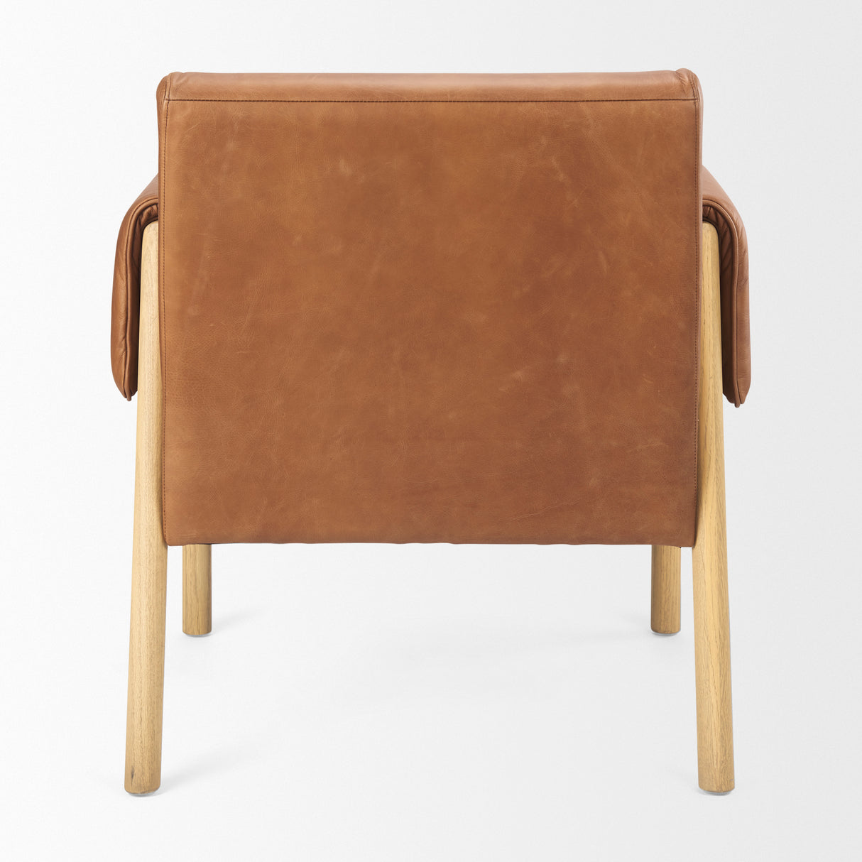 Ashton Brown Leather w/ Light Wood Accent Chair from Mercana - Luna Furniture