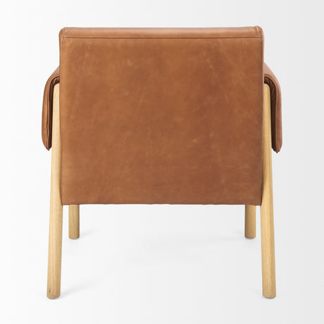 Ashton Brown Leather w/ Light Wood Accent Chair from Mercana - Luna Furniture