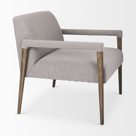 Palisades Gray Fabric w/ Brown Wood Frame Accent Chair from Mercana - Luna Furniture