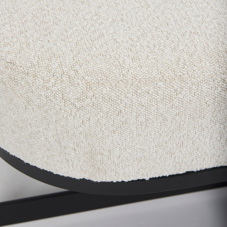 Amelia 55.0L x 18.0W x 18.0H Cream Boucle W/Black Metal Upholstered Bench from Mercana - Luna Furniture