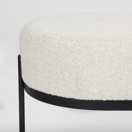 Amelia 55.0L x 18.0W x 18.0H Cream Boucle W/Black Metal Upholstered Bench from Mercana - Luna Furniture
