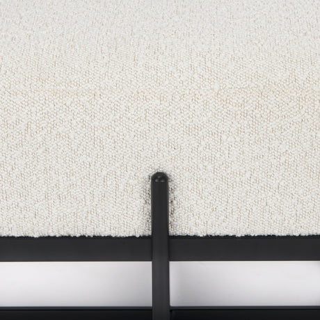 Amelia 55.0L x 18.0W x 18.0H Cream Boucle W/Black Metal Upholstered Bench from Mercana - Luna Furniture