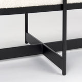 Amelia 55.0L x 18.0W x 18.0H Cream Boucle W/Black Metal Upholstered Bench from Mercana - Luna Furniture