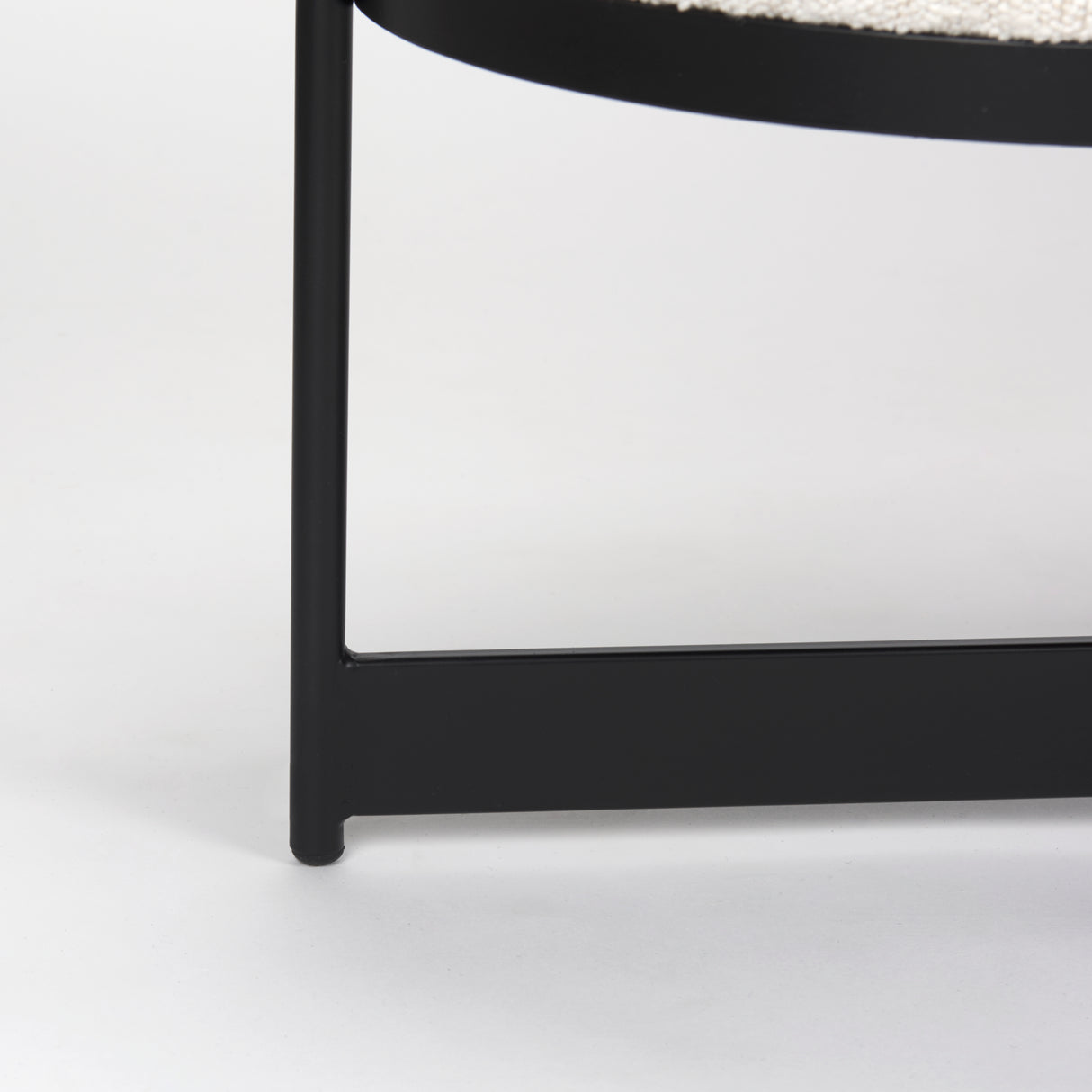 Amelia 55.0L x 18.0W x 18.0H Cream Boucle W/Black Metal Upholstered Bench from Mercana - Luna Furniture