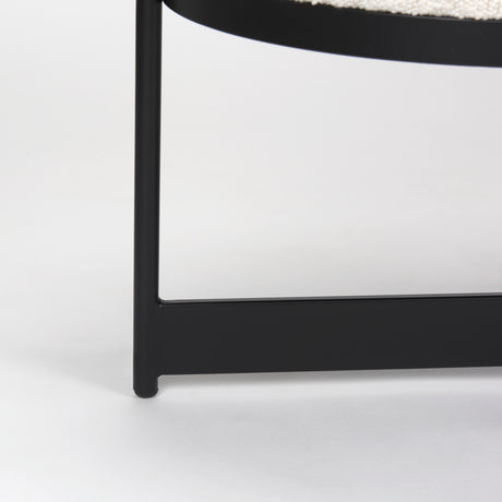 Amelia 55.0L x 18.0W x 18.0H Cream Boucle W/Black Metal Upholstered Bench from Mercana - Luna Furniture