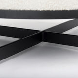 Amelia 35.8L x 35.8W x 17.5H Cream Boucle W/Black Metal Upholstered Ottoman from Mercana - Luna Furniture