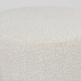 Amelia Cream Boucle W/Black Metal Upholstered Pouf from Mercana - Luna Furniture