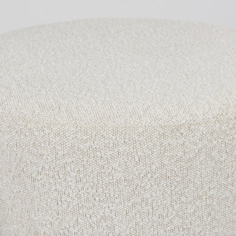 Amelia Cream Boucle W/Black Metal Upholstered Pouf from Mercana - Luna Furniture