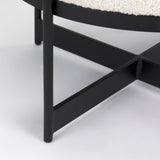 Amelia Cream Boucle W/Black Metal Upholstered Pouf from Mercana - Luna Furniture