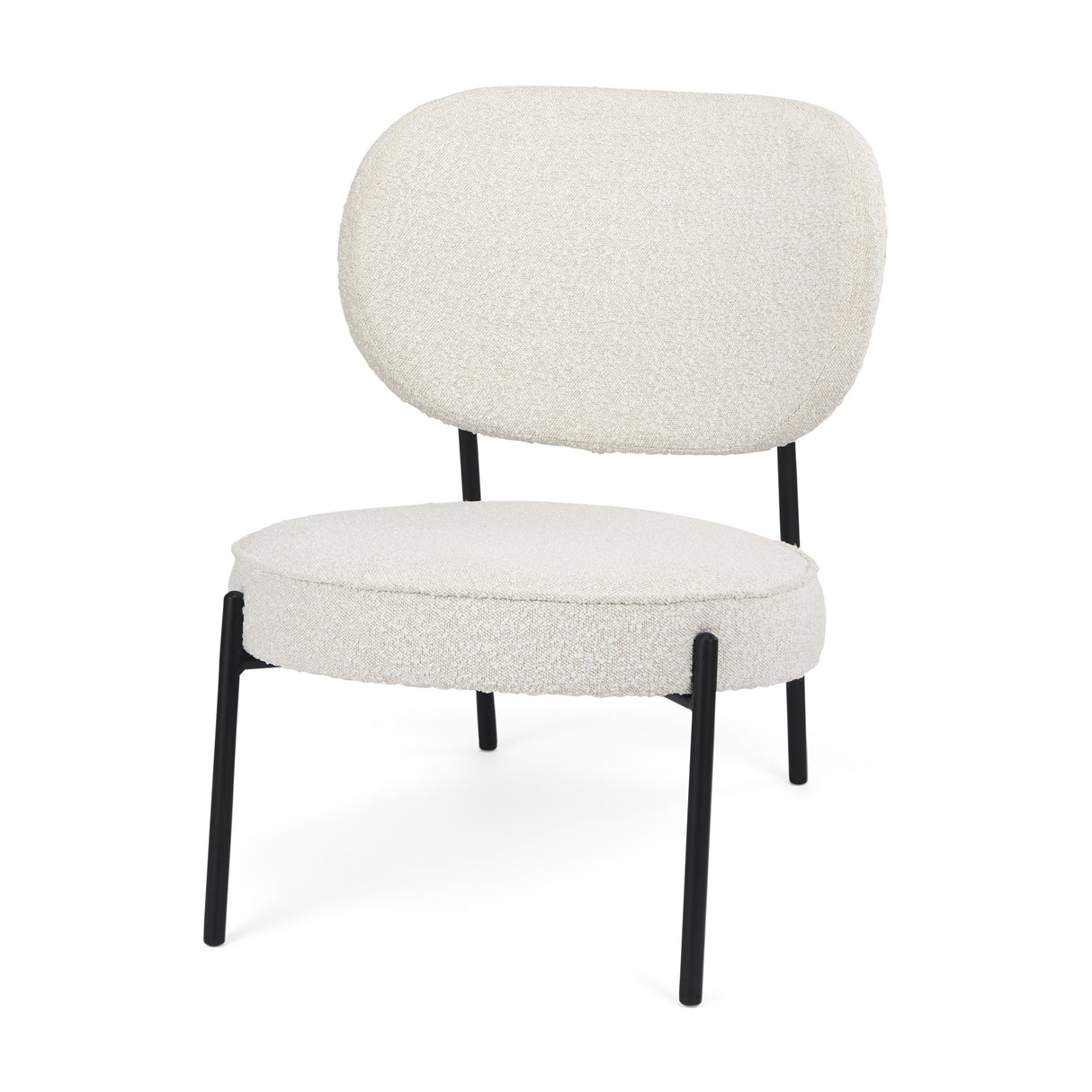 Amelia Cream Boucle W/Black Metal Upholstered Accent Chair 21.3L x 21.3W x 30.3H from Mercana - Luna Furniture