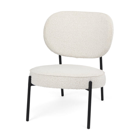 Amelia Cream Boucle W/Black Metal Upholstered Accent Chair 21.3L x 21.3W x 30.3H from Mercana - Luna Furniture
