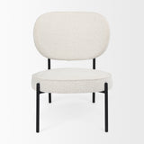 Amelia Cream Boucle W/Black Metal Upholstered Accent Chair 21.3L x 21.3W x 30.3H from Mercana - Luna Furniture