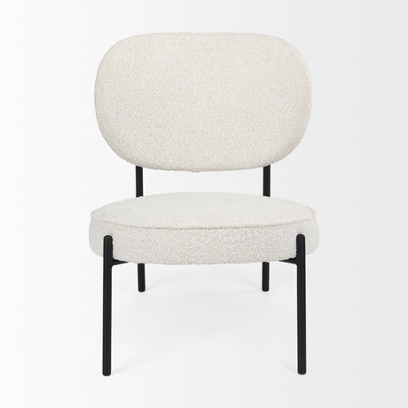 Amelia Cream Boucle W/Black Metal Upholstered Accent Chair 21.3L x 21.3W x 30.3H from Mercana - Luna Furniture