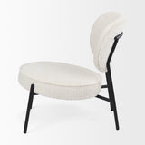 Amelia Cream Boucle W/Black Metal Upholstered Accent Chair 21.3L x 21.3W x 30.3H from Mercana - Luna Furniture