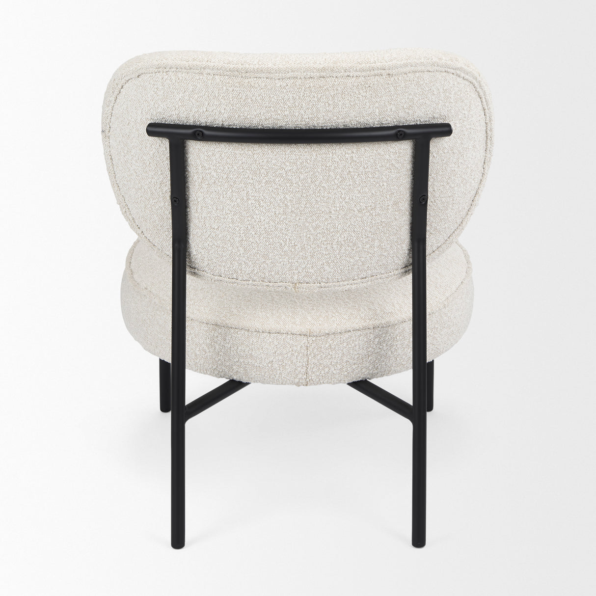 Amelia Cream Boucle W/Black Metal Upholstered Accent Chair 21.3L x 21.3W x 30.3H from Mercana - Luna Furniture