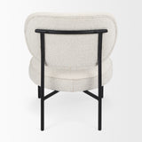 Amelia Cream Boucle W/Black Metal Upholstered Accent Chair 21.3L x 21.3W x 30.3H from Mercana - Luna Furniture