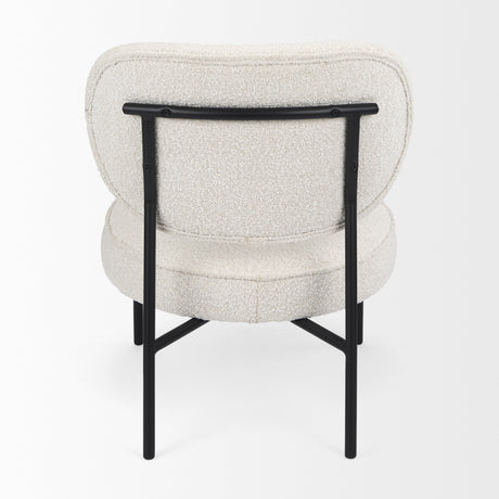 Amelia Cream Boucle W/Black Metal Upholstered Accent Chair 21.3L x 21.3W x 30.3H from Mercana - Luna Furniture
