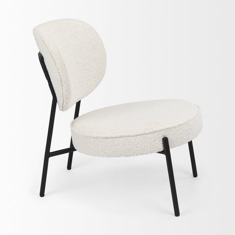 Amelia Cream Boucle W/Black Metal Upholstered Accent Chair 21.3L x 21.3W x 30.3H from Mercana - Luna Furniture