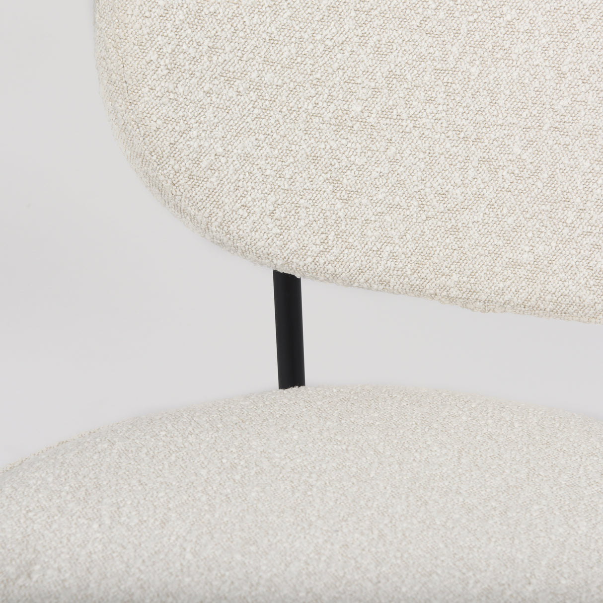Amelia Cream Boucle W/Black Metal Upholstered Accent Chair 21.3L x 21.3W x 30.3H from Mercana - Luna Furniture