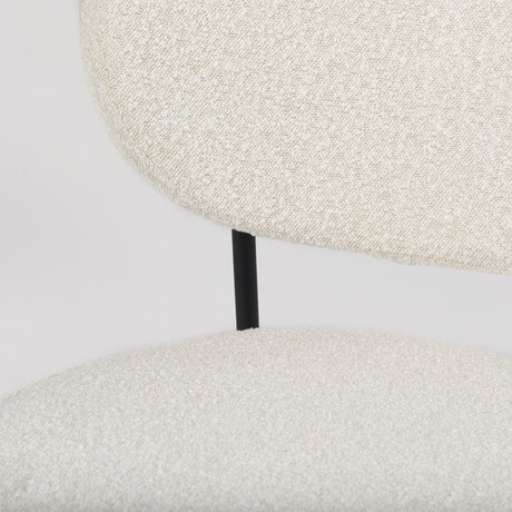 Amelia Cream Boucle W/Black Metal Upholstered Accent Chair 21.3L x 21.3W x 30.3H from Mercana - Luna Furniture