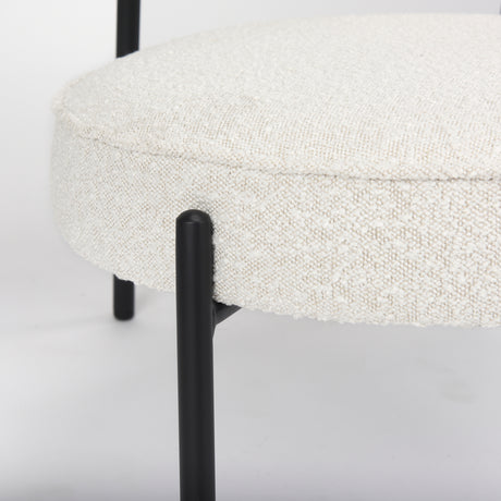 Amelia Cream Boucle W/Black Metal Upholstered Accent Chair 21.3L x 21.3W x 30.3H from Mercana - Luna Furniture