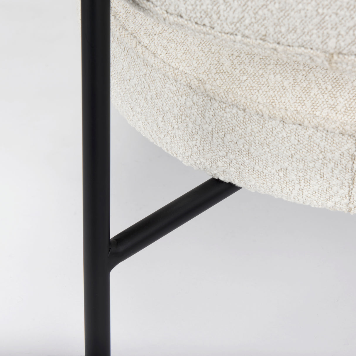 Amelia Cream Boucle W/Black Metal Upholstered Accent Chair 21.3L x 21.3W x 30.3H from Mercana - Luna Furniture