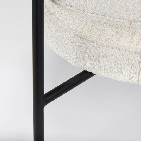 Amelia Cream Boucle W/Black Metal Upholstered Accent Chair 21.3L x 21.3W x 30.3H from Mercana - Luna Furniture