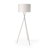 Ambrose 20.0L x 20.0W x 61.8H Silver Metal W/Beige Fabric Shade Floor Lamp from Mercana - Luna Furniture