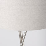 Ambrose 20.0L x 20.0W x 61.8H Silver Metal W/Beige Fabric Shade Floor Lamp from Mercana - Luna Furniture