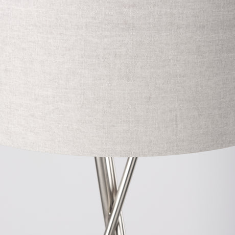 Ambrose 20.0L x 20.0W x 61.8H Silver Metal W/Beige Fabric Shade Floor Lamp from Mercana - Luna Furniture