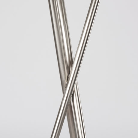 Ambrose 20.0L x 20.0W x 61.8H Silver Metal W/Beige Fabric Shade Floor Lamp from Mercana - Luna Furniture