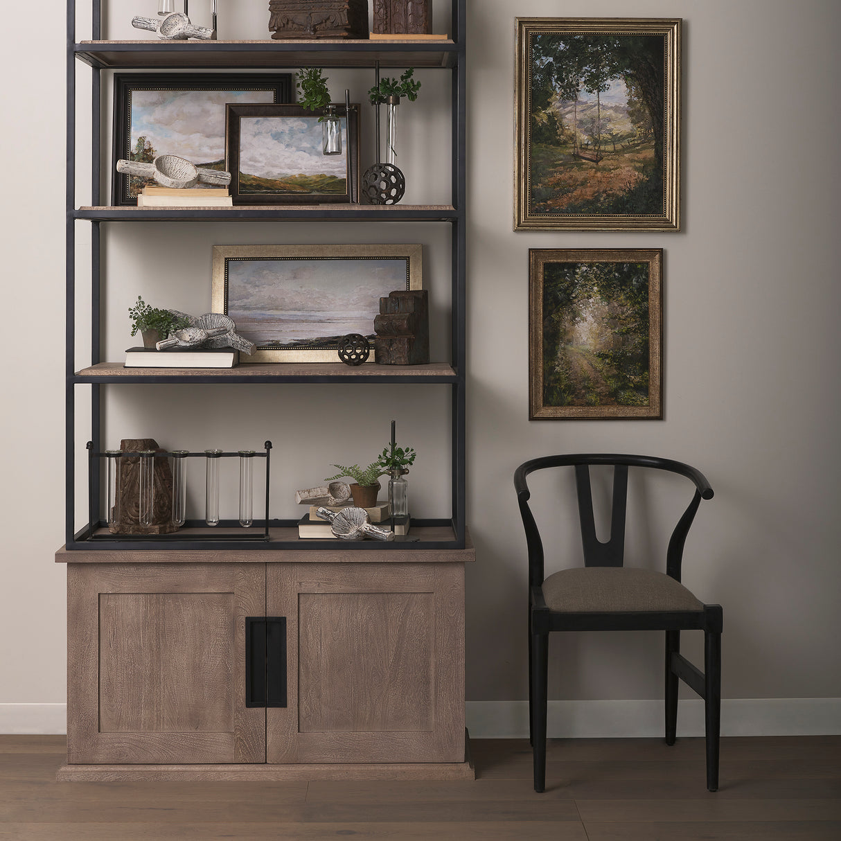 Trixie I Black Wooden Base w/ Dark Taupe Fabric Seat Dining Chair from Mercana - Luna Furniture