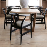 Trixie I  Black Wooden Base w/ Dark Taupe Fabric Seat Dining Chair