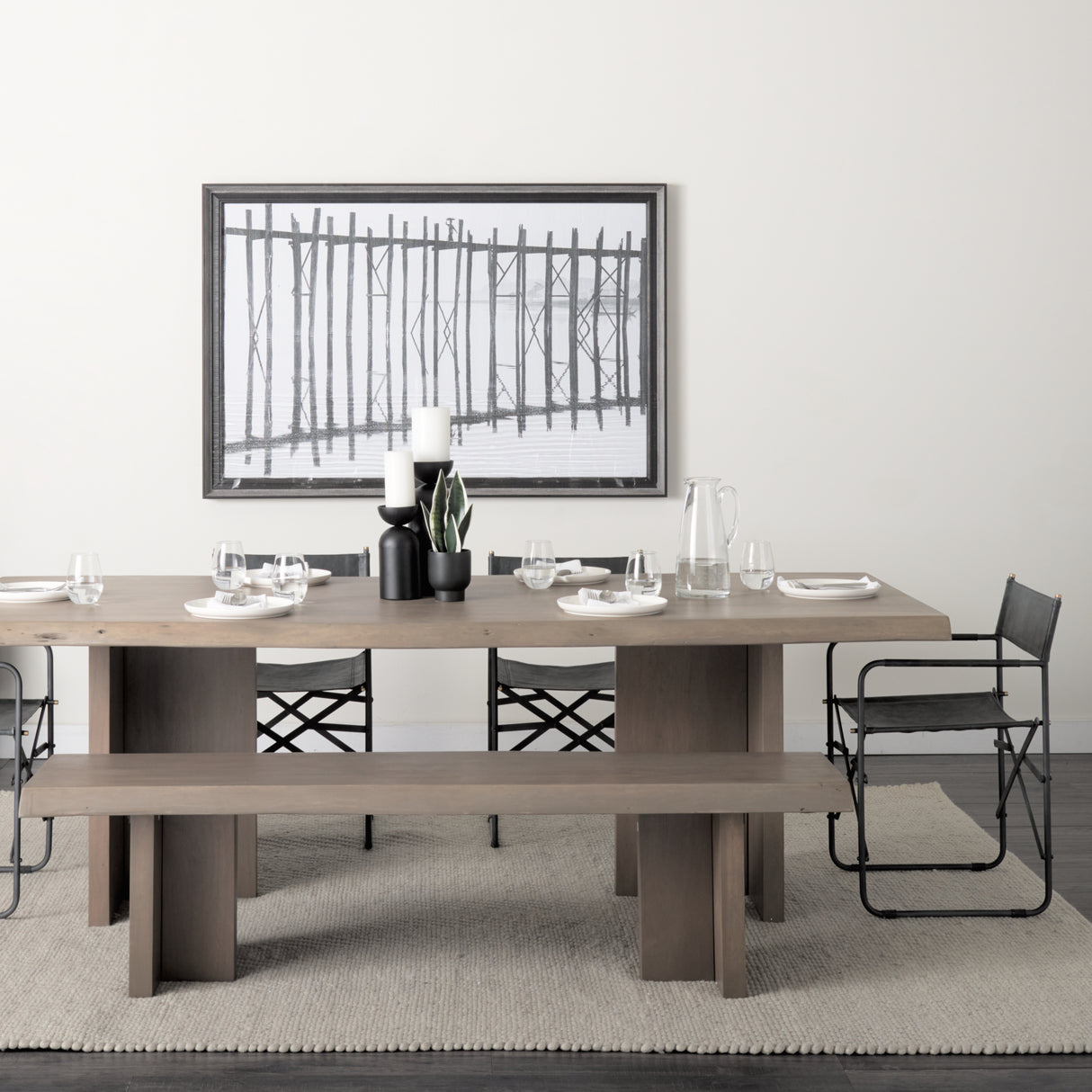 Konstantin 94.0 x 40.0 x 30.0 Medium Brown Wood W/ Live Edge Rectangular Dining Table from Mercana - Luna Furniture