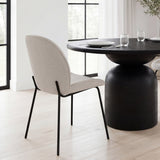 Inala White Fabric Seat Black Metal Frame Dining Chair, Set of 2 from Mercana - Luna Furniture