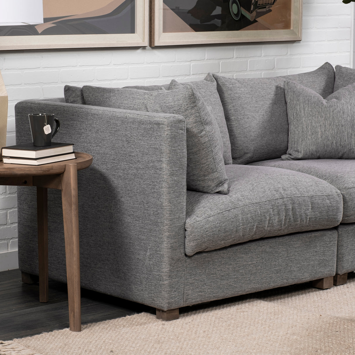 Valence 37.8L x 38.6W x 28.3H Castlerock Gray Corner Sectional Piece from Mercana - Luna Furniture