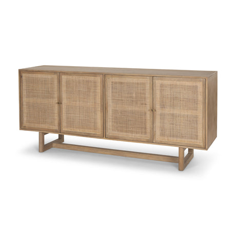Grier 72" Light Brown Solid Wood W/ Cane Sideboard from Mercana - Luna Furniture