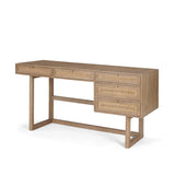 Grier 60" Light Brown Solid Wood W/Cane Office Desk from Mercana - Luna Furniture