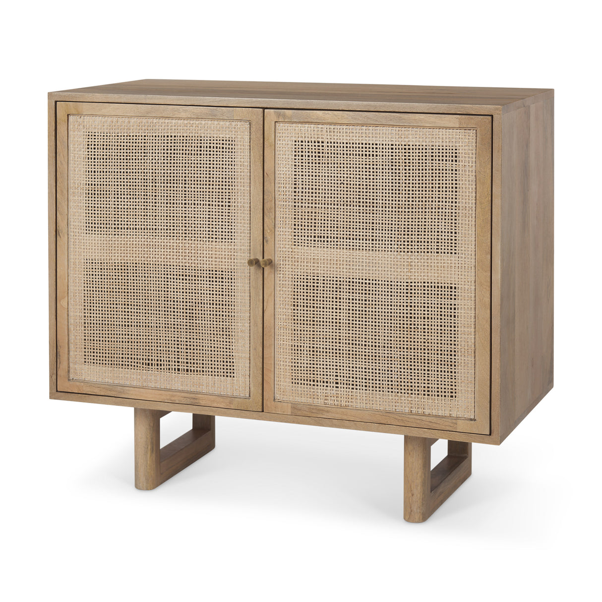 Grier 36" Light Brown Wood w/ Cane 2 Door Accent Cabinet from Mercana - Luna Furniture