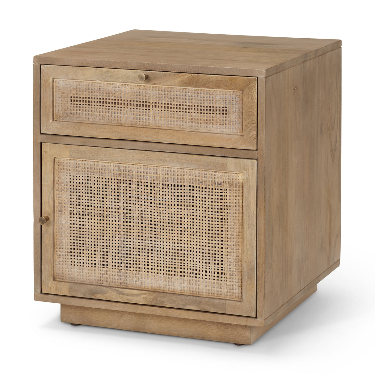 Grier Light Brown Wood w/ Cane End Table from Mercana - Luna Furniture