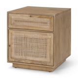 Grier Light Brown Wood w/ Cane End Table from Mercana - Luna Furniture