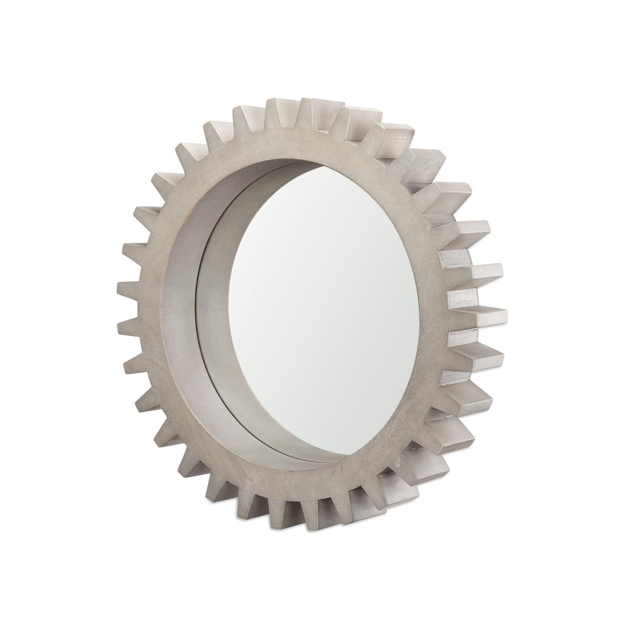 Sundance Cog 26" Round Grey Wood Frame Mirror from Mercana - Luna Furniture
