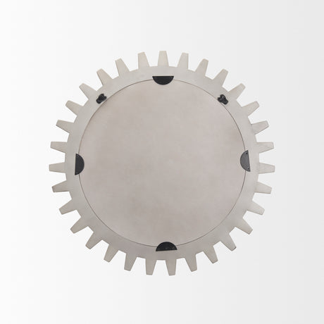 Sundance Cog 26" Round Grey Wood Frame Mirror from Mercana - Luna Furniture